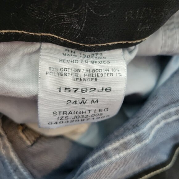 Riders by Lee Womens Jeans 24W Plus Straight Leg Dark Blue Denim Zip Fly SL34E - Picture 8 of 9